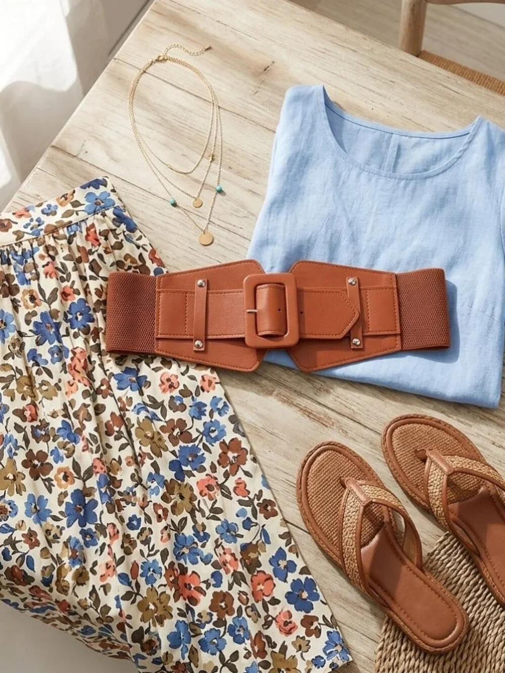 Ladies Stretch Belt - Brown